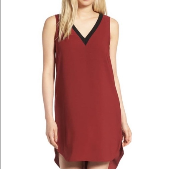 EUC NORDSTROM Trouve White Black Red Shift Dress Size Large - Picture 2 of 7